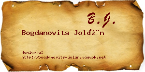 Bogdanovits Jolán névjegykártya